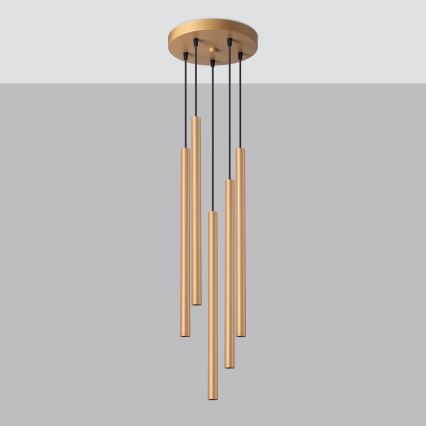 Candelabro suspenso PASTELO 5xG9/8W/230V dourada