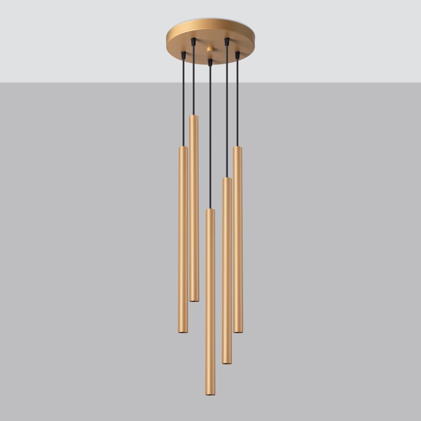 Candelabro suspenso PASTELO 5xG9/8W/230V dourada