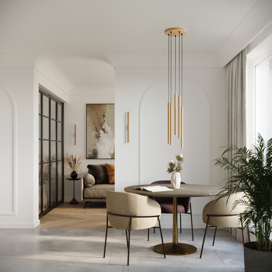 Candelabro suspenso PASTELO 5xG9/8W/230V dourada