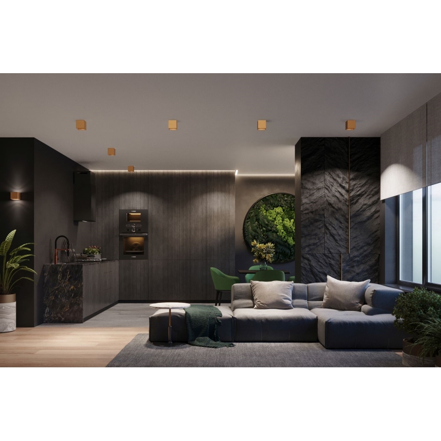 Foco de parede QUAD 1xG9/8W/230V dourada