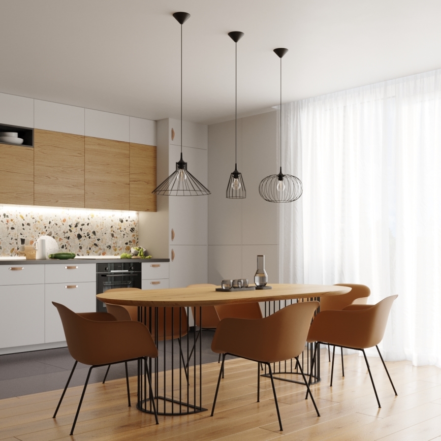 Candelabro suspenso TSUNO 1xE27/15W/230V preto