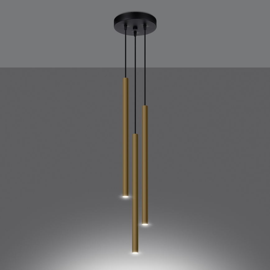 Candelabro suspenso PASTELO 3xG9/8W/230V dourada