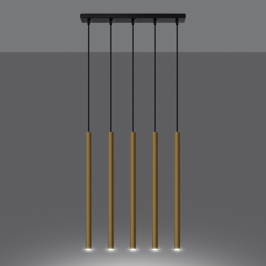 Candelabro suspenso PASTELO 5xG9/8W/230V dourada