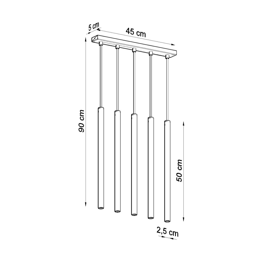 Candelabro suspenso PASTELO 5xG9/8W/230V dourada