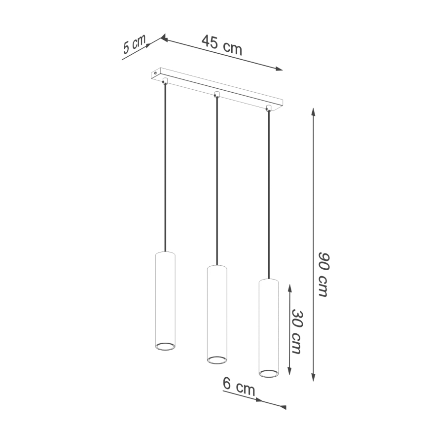 Candelabro suspenso LAGOS 3xGU10/10W/230V dourada