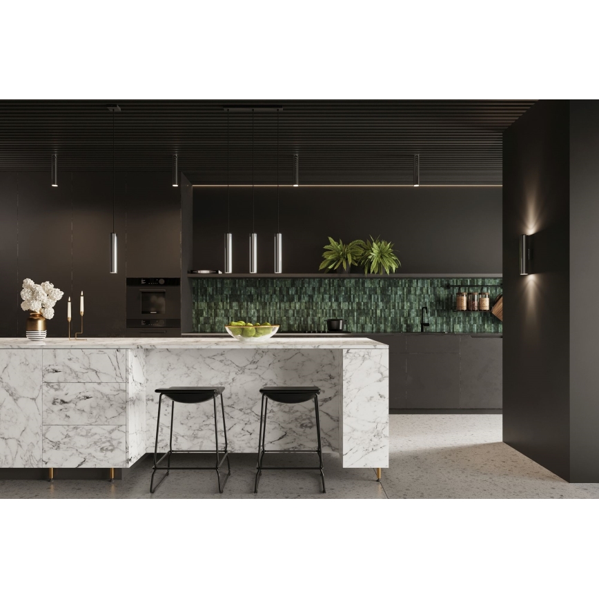 Candeeiro suspenso LAGOS 1xGU10/10W/230V cromado brilhante