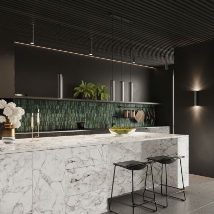 Candeeiro suspenso LAGOS 1xGU10/10W/230V cromado brilhante