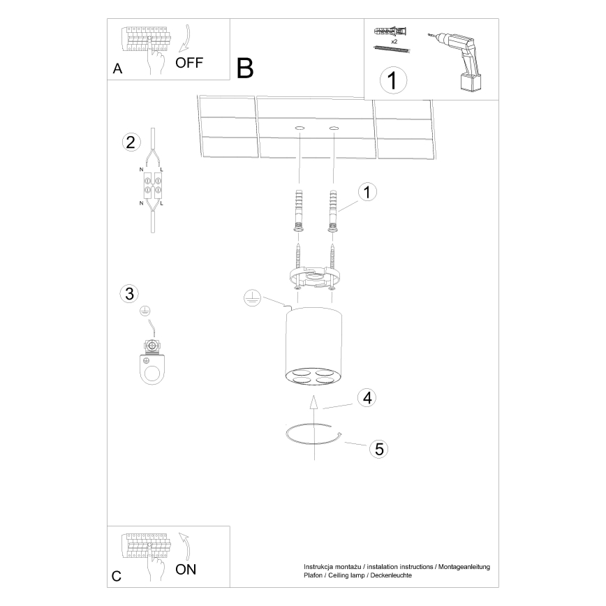 Foco LED ZOE LED/9W/230V preto