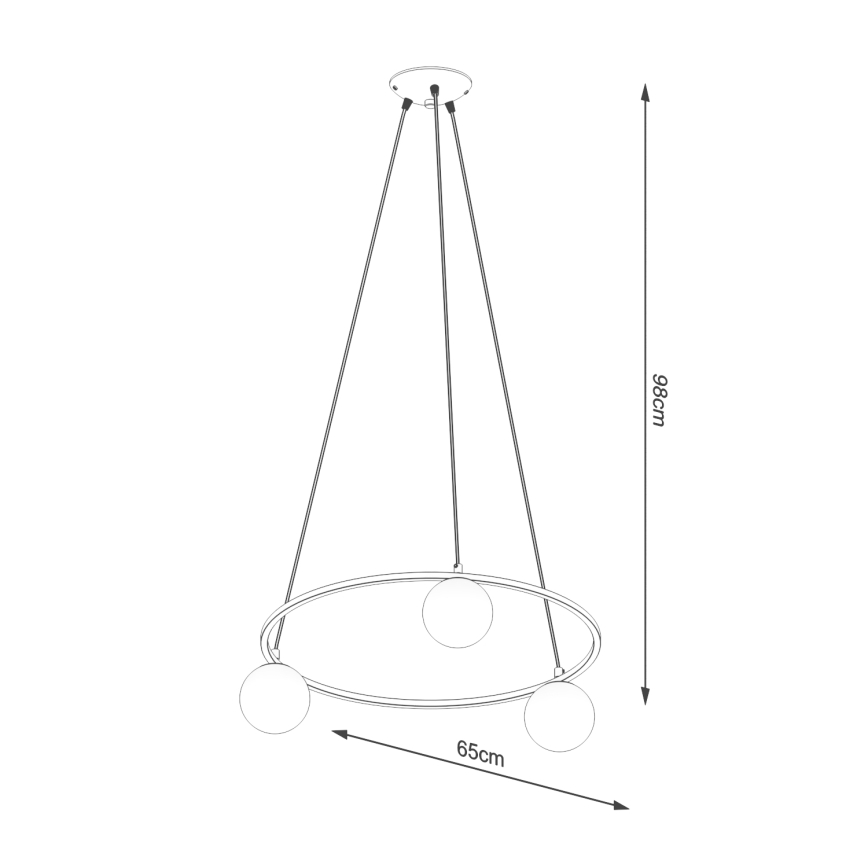 Candelabro suspenso YOLI 3xG9/8W/230V preto