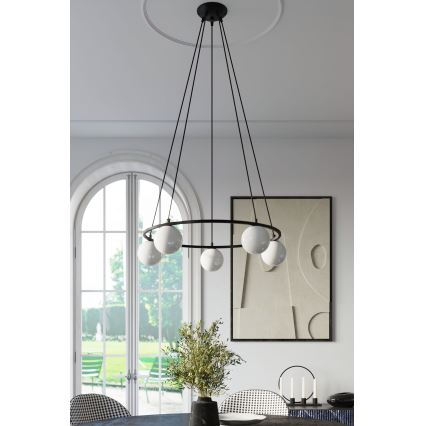 Candelabro suspenso YOLI 5xG9/8W/230V preto