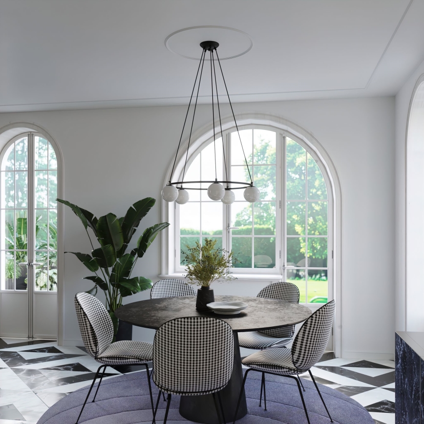 Candelabro suspenso YOLI 5xG9/8W/230V preto