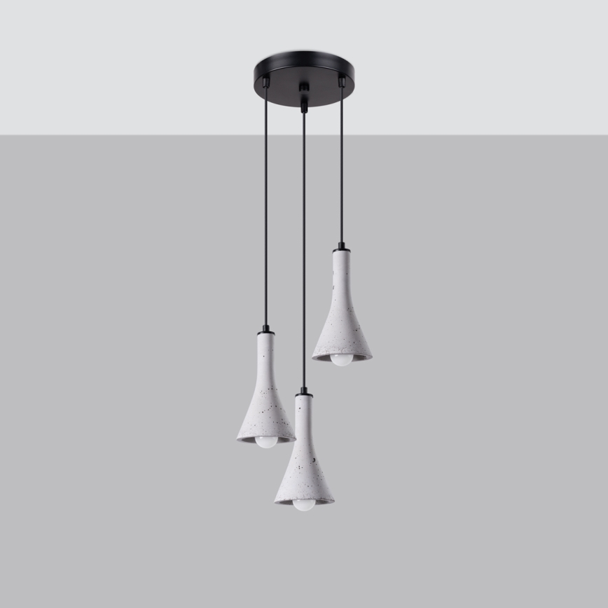 Candelabro suspenso REA 3xE14/12W/230V betão