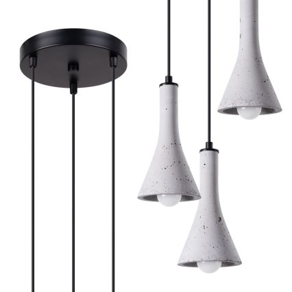 Candelabro suspenso REA 3xE14/12W/230V betão
