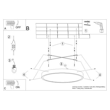 Luminária de teto LED ONYX LED/32W/230V Ø 40 cm preta
