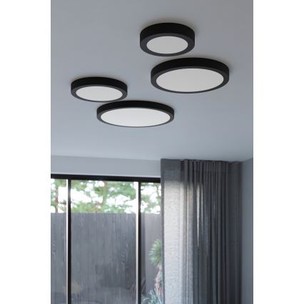 Candeeiro de tecto LED ONYX LED/48W/230V Ø 60 cm preto