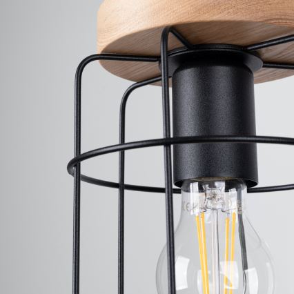 Candelabro suspenso GOTTO 1xE27/15W/230V preto/faia