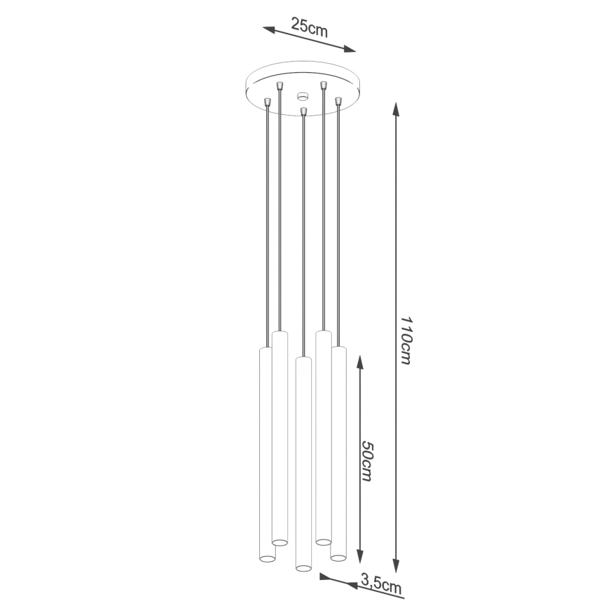Candelabro suspenso PASTELO 5xG9/8W/230V faia
