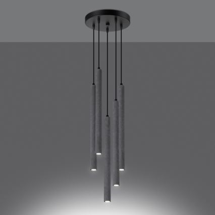 Candelabro suspenso PASTELO 5xG9/8W/230V betão