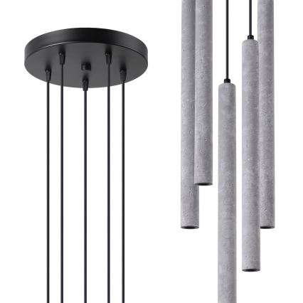 Candelabro suspenso PASTELO 5xG9/8W/230V betão
