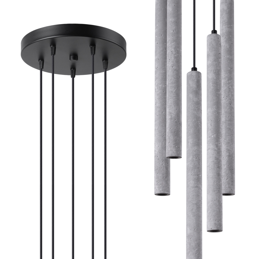 Candelabro suspenso PASTELO 5xG9/8W/230V betão