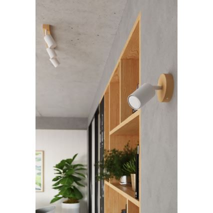 Foco de parede VERDO 1xGU10/10W/230V branco/faia