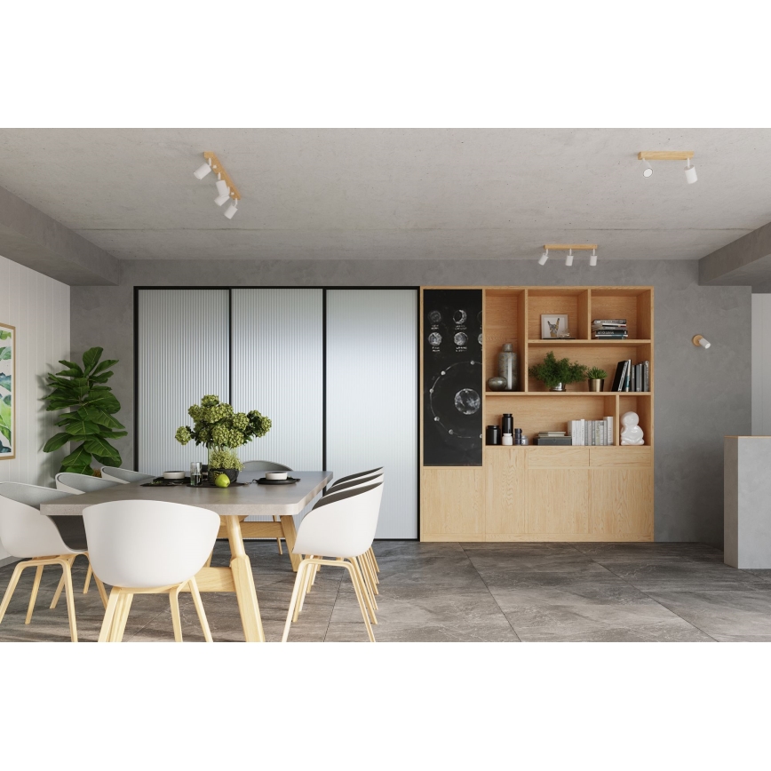 Foco VERDO 2xGU10/10W/230V branco/faia