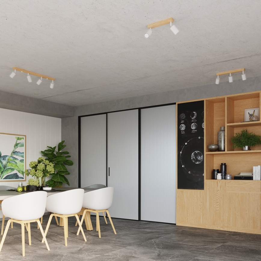 Foco VERDO 2xGU10/10W/230V branco/faia