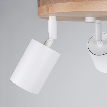 Foco VERDO 3xGU10/10W/230V branco/faia