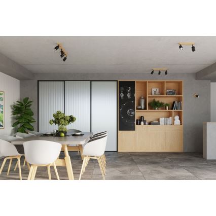 Foco de parede VERDO 1xGU10/10W/230V preto/faia