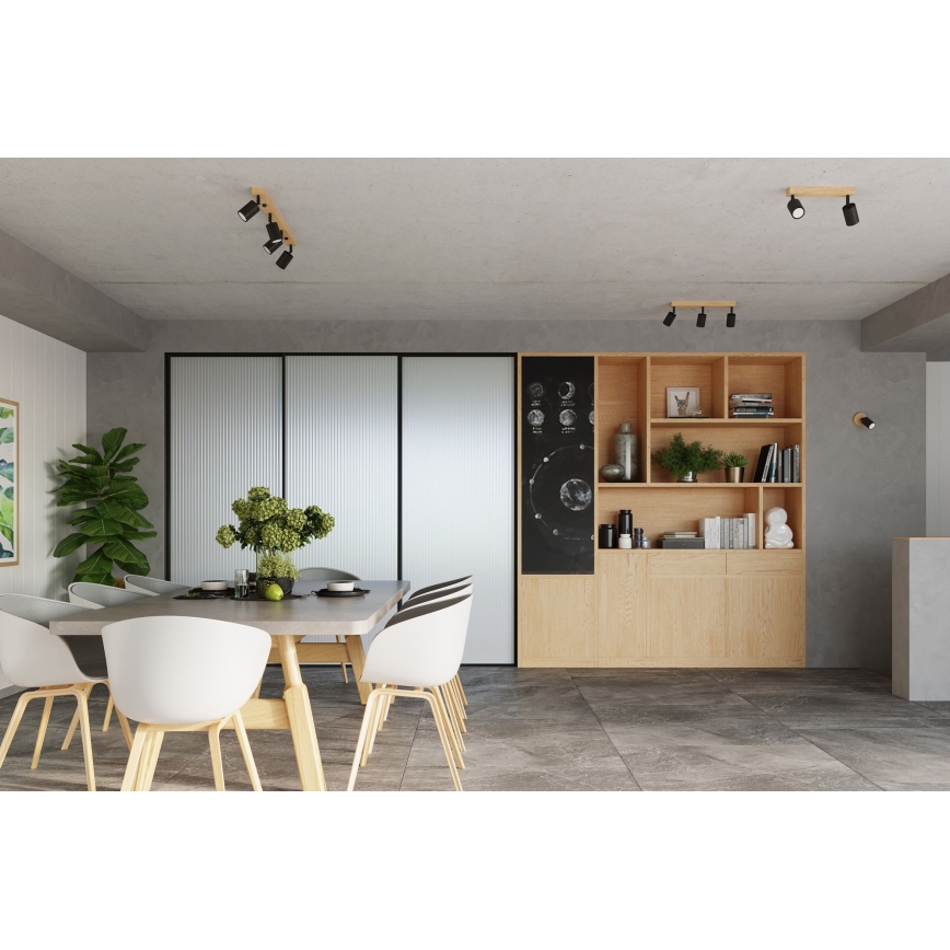 Foco de parede VERDO 1xGU10/10W/230V preto/faia