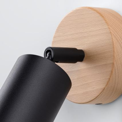 Foco de parede VERDO 1xGU10/10W/230V preto/faia