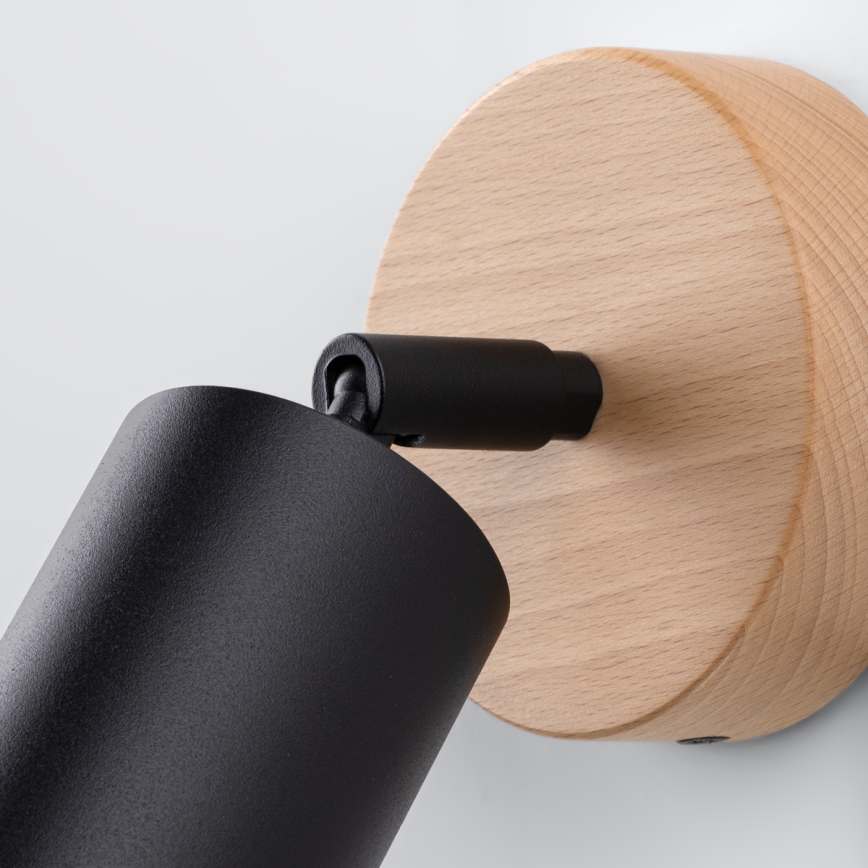 Foco de parede VERDO 1xGU10/10W/230V preto/faia