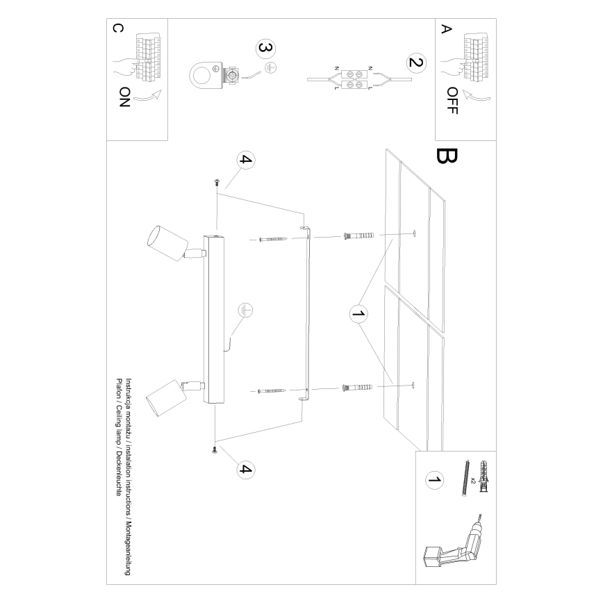 Foco VERDO 2xGU10/10W/230V preto/faia