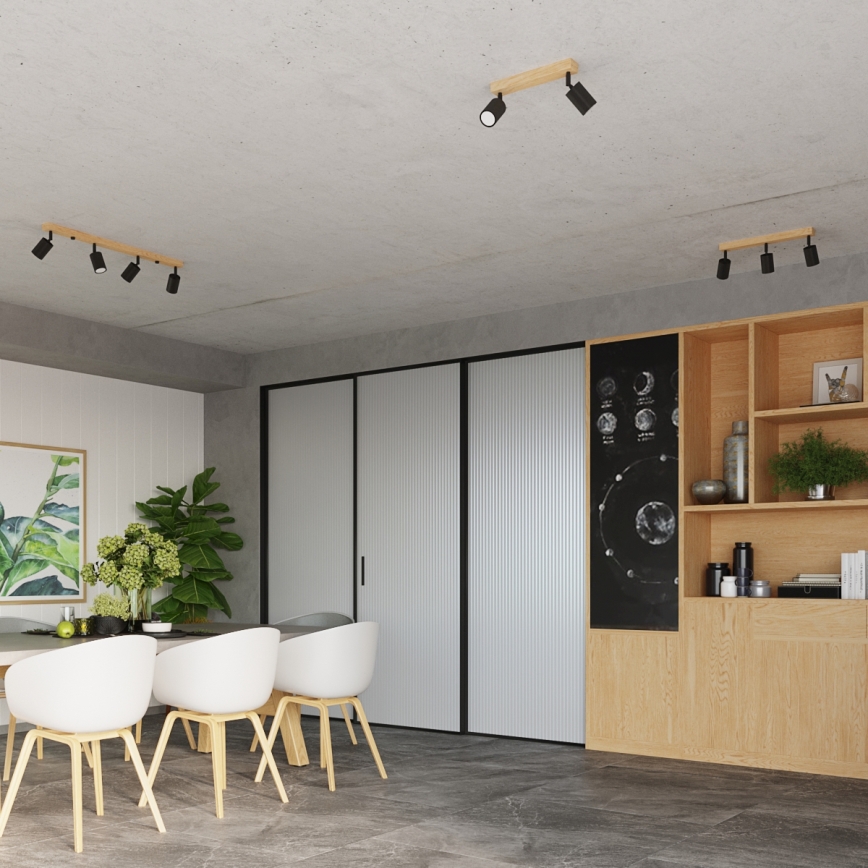 Foco VERDO 4xGU10/10W/230V preto/faia