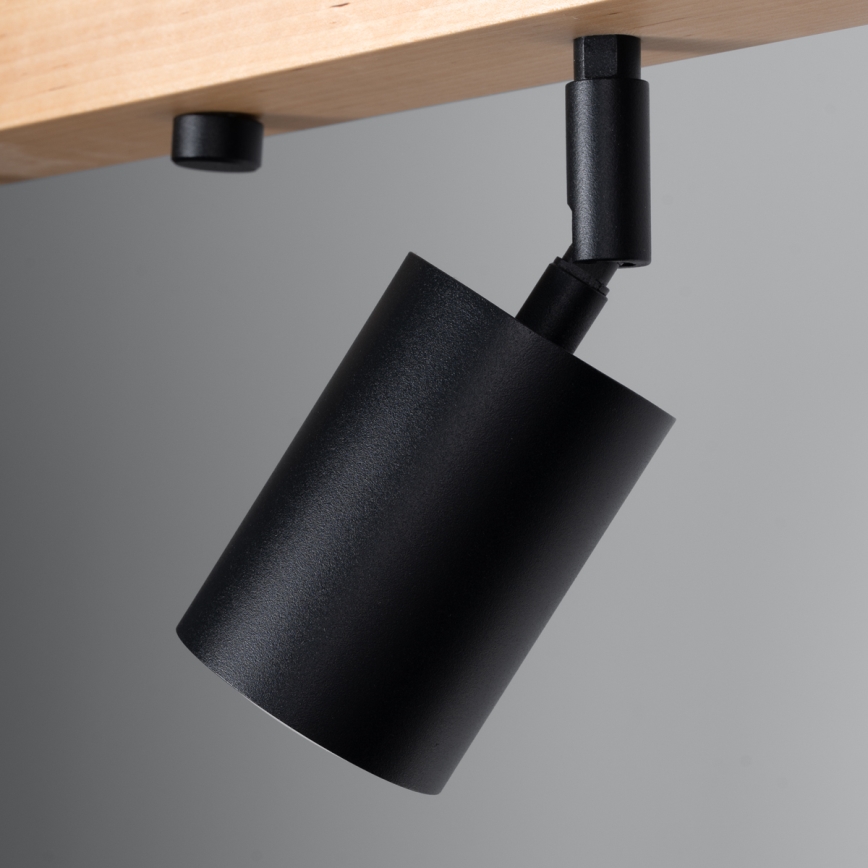 Foco VERDO 4xGU10/10W/230V preto/faia