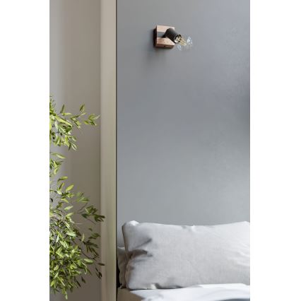 Foco ZUCA 1xE27/15W/230V preto/carvalho