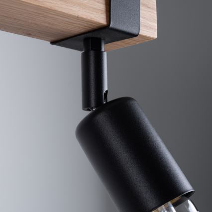 Foco ZUCA 2xE27/15W/230V preto/carvalho