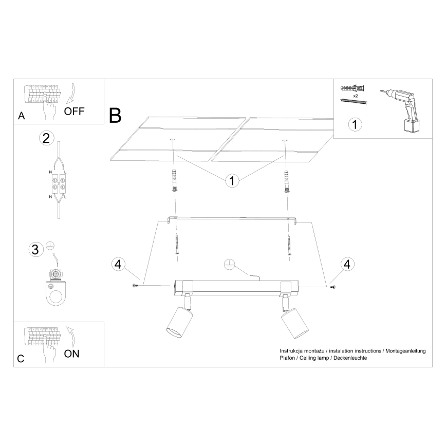 Foco ZUCA 2xE27/15W/230V preto/carvalho