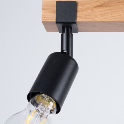 Foco ZUCA 3xE27/15W/230V preto/carvalho