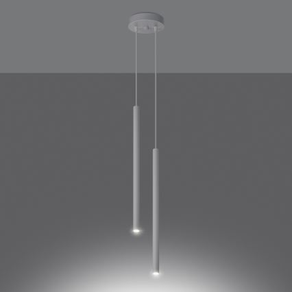 Candelabro suspenso PASTELO 2xG9/8W/230V branco