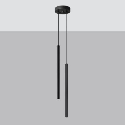 Candelabro suspenso PASTELO 2xG9/8W/230V preto