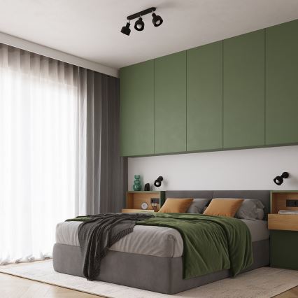 Foco ELBA 3xE27/15W/230V preto