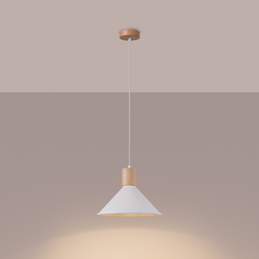 Candeeiro suspenso JAGA 1xE27/15W/230V diâmetro 30 cm branco