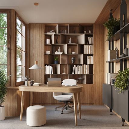 Candeeiro suspenso JAGA 1xE27/15W/230V diâmetro 30 cm branco