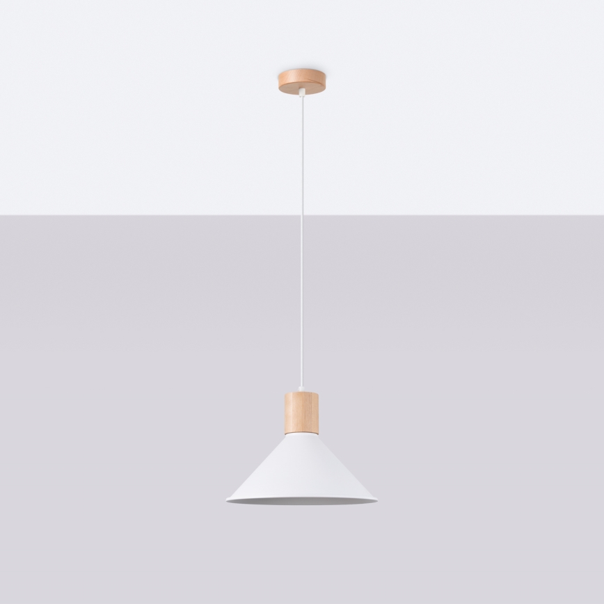 Candeeiro suspenso JAGA 1xE27/15W/230V diâmetro 30 cm branco