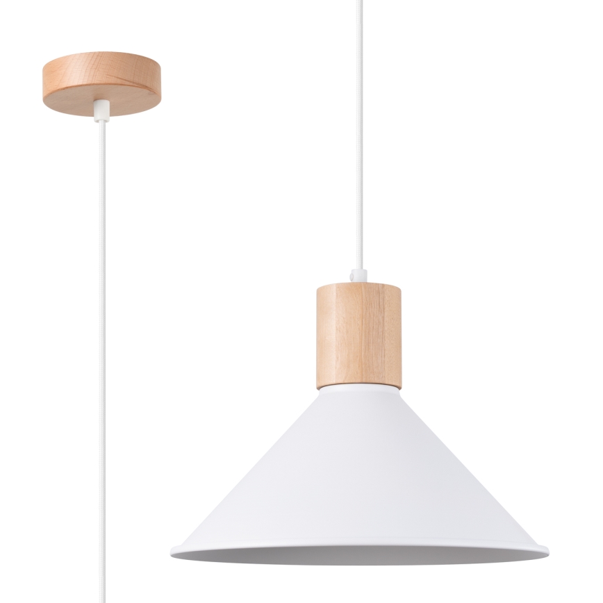 Candeeiro suspenso JAGA 1xE27/15W/230V diâmetro 30 cm branco