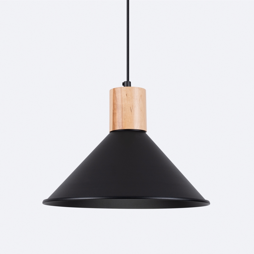 Candeeiro suspenso JAGA 1xE27/15W/230V diâmetro 30 cm preto