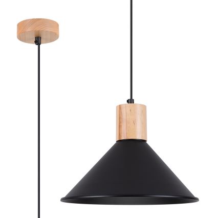 Candeeiro suspenso JAGA 1xE27/15W/230V diâmetro 30 cm preto