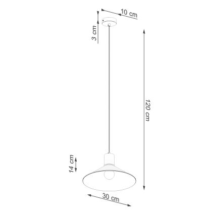 Candeeiro suspenso JAGA 1xE27/15W/230V diâmetro 30 cm preto