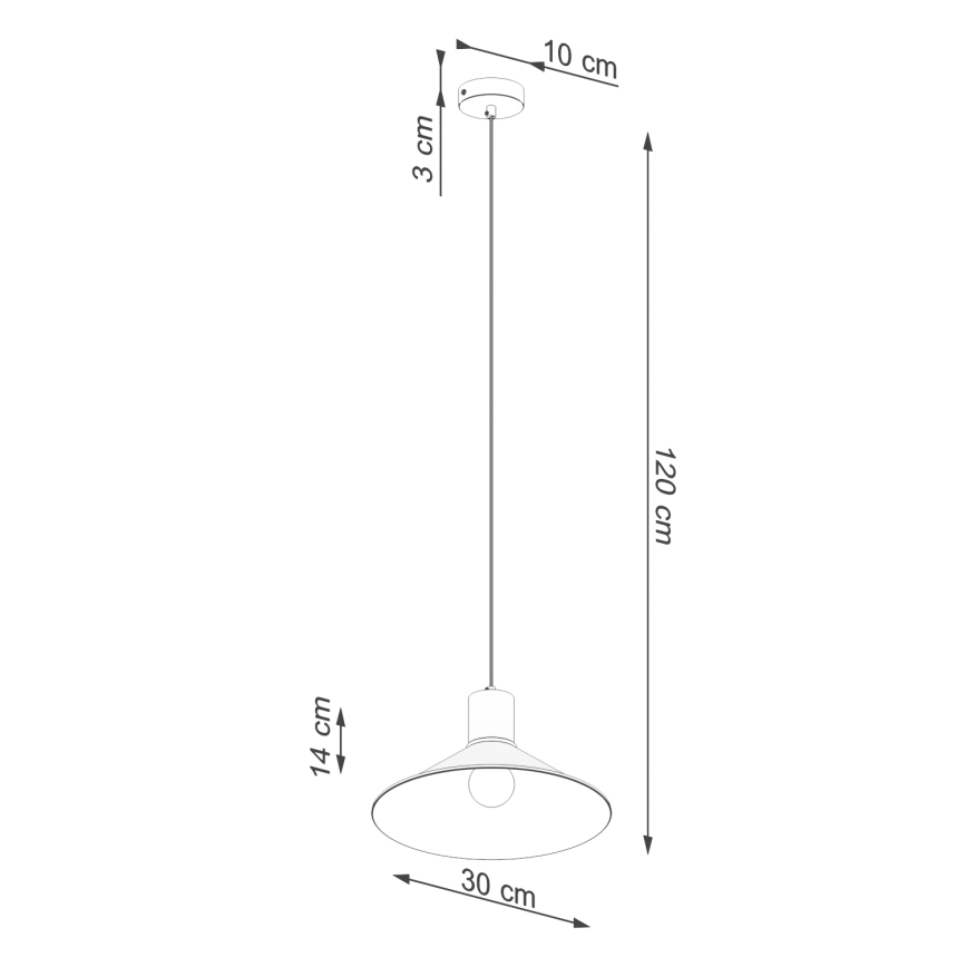 Candeeiro suspenso JAGA 1xE27/15W/230V diâmetro 30 cm preto